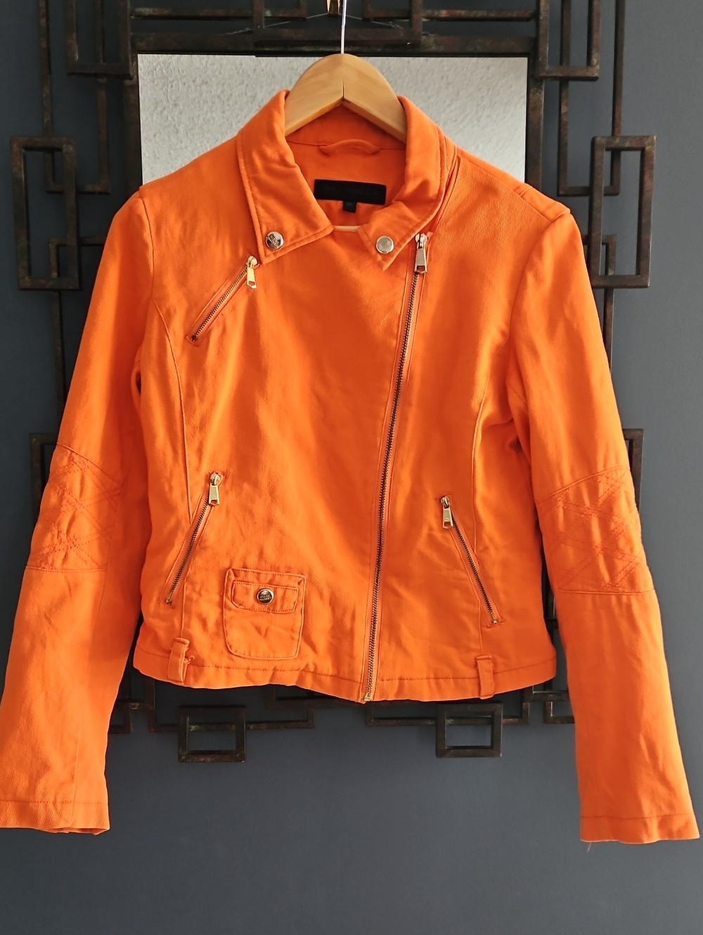 Steve Madden Size Small Orange Moto Jacket  Biker